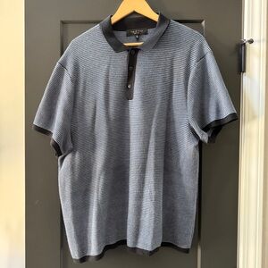 rag & bone Men's Polo in Black and Gray